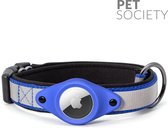 BJØRK Hondenhalsband Airtag - Reflecterend - Blauw - Verstelbaar - 25 tot 40 cm - Tracker- GPS - Geschikt voor Apple Airtag - Hondenriem - Honden Accessoire -