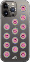 iPhone 11 Case - Smiley Double Pink - xoxo Wildhearts Transparant Case