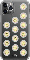 xoxo Wildhearts case voor iPhone 12 Pro Max - Smiley Double Yellow - xoxo Wildhearts Transparant Case