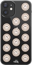 xoxo Wildhearts case voor iPhone 12 - Smiley Double Nude - xoxo Wildhearts Transparant Case