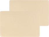 Set van 6x stuks placemats PU-leer/ leer look beige 45 x 30 cm - Tafel onderleggers