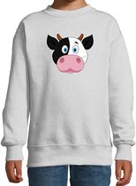 Cartoon koe trui grijs voor jongens en meisjes - Kinderkleding / dieren sweaters kinderen 122/128