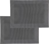 Set van 8x stuks placemats zwart - texaline - 50 x 35 cm - Onderleggers