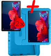 Lenovo Tab P11 Hoes Met 2x Screenprotector - Lenovo Tab P11 Kinderhoes - Kindvriendelijke Lenovo Tab P11 Cover Kids Case - Blauw