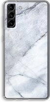 Case Company® - Samsung Galaxy S21 Plus hoesje - Witte marmer - Soft Cover Telefoonhoesje - Bescherming aan alle Kanten en Schermrand