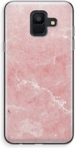 Case Company® - Samsung Galaxy A6 (2018) hoesje - Roze marmer - Soft Cover Telefoonhoesje - Bescherming aan alle Kanten en Schermrand