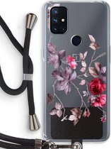 Case Company® - OnePlus Nord N10 5G hoesje met Koord - Mooie bloemen - Telefoonhoesje met Zwart Koord - Bescherming aan alle Kanten en Over de Schermrand