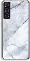 Case Company® - Samsung Galaxy S21 FE hoesje - Witte marmer - Soft Cover Telefoonhoesje - Bescherming aan alle Kanten en Schermrand