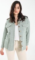 Cassis Dames Een overhemdjas met pied-de-poulemotief - Jas - Maat 44
