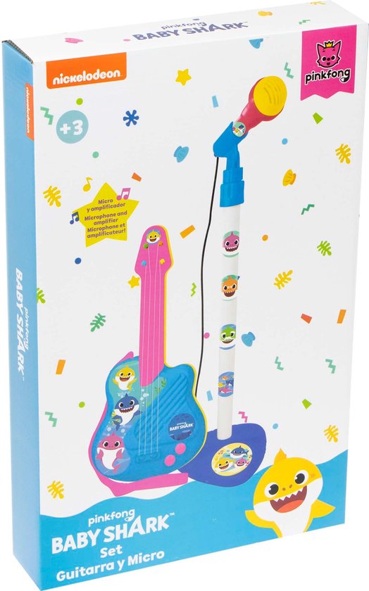 Baby Shark microfoon en gitaar set - Baby Shark muziek set - Speelgoed ...