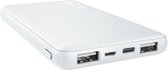 Trust Oplaadbare 10.000 mAh Powerbank – Snellaadfunctie – USB, USB C & Micro USB - Wit 23896