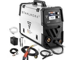 STAHLWERK MIG MAG 200 dubbelpuls Pro volledig synergetisch lasapparaat met puls- en dubbelpulsfunctie en 200 ampère