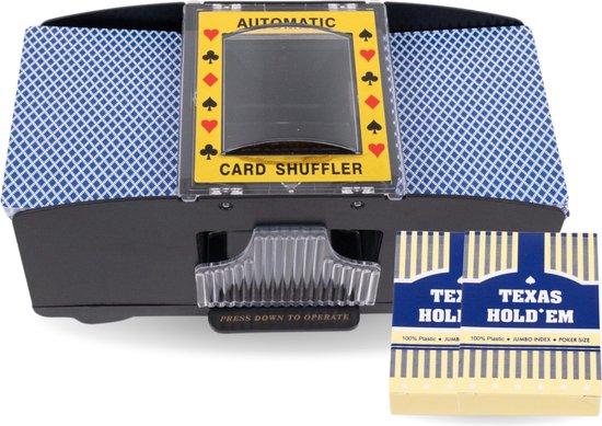 Afbeelding van het spel NoPeak Kaartenschudmachine – Kaartschudmachine – schudmachine speelkaarten- inclusief 2 kaartspellen – 2 pakjes kaarten