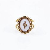 Dottilove Ring Femme avec Serpent - Acier Inoxydable Plaqué Or Jaune 14K - Ring Ajustable Femme