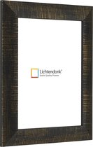 Fotolijst - Geribbeld Profiel - Zwart met Goud - Fotomaat 28x35 - Ontspiegeld ACRYLITE® - Art.nr. 1055000928353