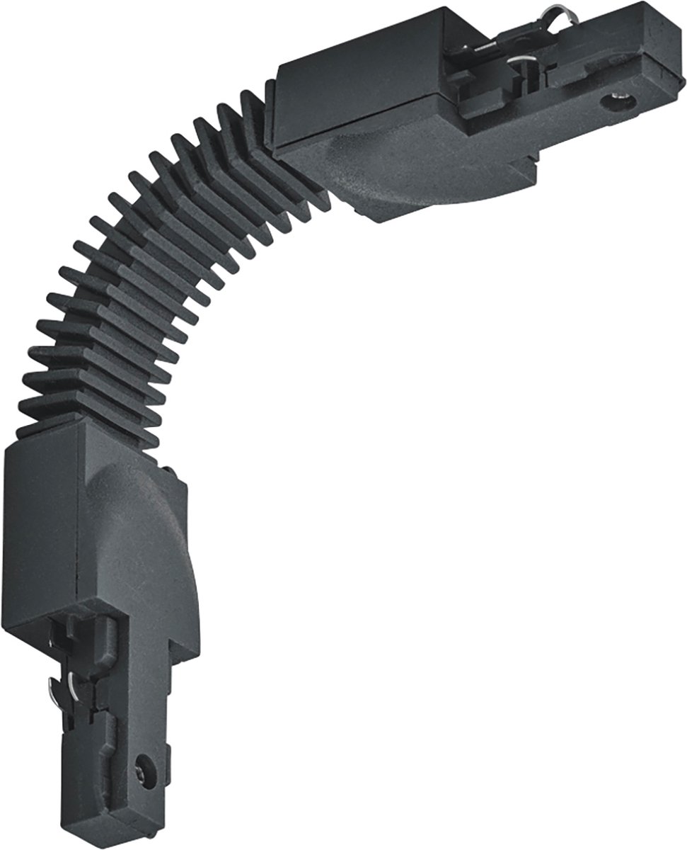 Spanningsrail Doorverbinder - Torna Dual - Flexibele Connector - 2 Fase - Mat Zwart