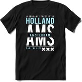 Amsterdam - Holland | TSK Original & vintage | T-Shirt Heren - Dames | Licht Blauw | Perfect Cadeau Shirt | Grappige Spreuken - Zinnen - Teksten | Maat 3XL