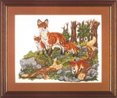borduurpakket CSK05 nature's kingdom, moeder vos met jongen (collectors item!)