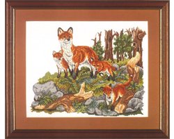 borduurpakket CSK05 nature's kingdom, moeder vos met jongen (collectors item!)