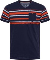 Gabbiano T-shirt T Shirt Met V Hals En Streep Print 152584 Navy Mannen Maat - M