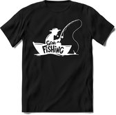 Gone fishing | vissen outdoor T-Shirt Heren / dames | hengelsport cadeau Shirt - grappige Spreuken, Zinnen en Teksten Maat 3XL