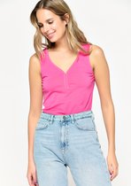 LOLALIZA Top met V-hals - Fuchsia - Maat M