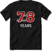 78 Years - Feest kado T-Shirt Heren / Dames - Rood / Grijs - Perfect Verjaardag Cadeau Shirt - grappige Spreuken, Zinnen en Teksten. Maat M