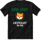 Shiba inu army lieutenant T-Shirt | Shib Crypto ethereum kleding Kado Heren / Dames | Perfect cryptocurrency munt Cadeau shirt Maat S