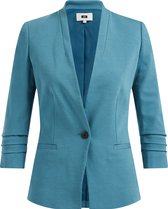 WE Fashion Dames getailleerde stretch blazer met ingerimpelde mouwen