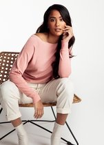 Tramontana | Basic Trui met Knoopsluiting | Azure | Maat XL/XXL | Trui Dames