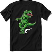 Dino Kinder T-Shirt Jongens / Meisjes  -  Leuk Dinosaurus Cadeau Shirt - grappige Spreuken, Zinnen en Teksten. Maat 146/152