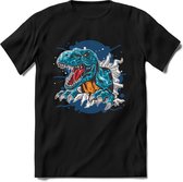 Dino Kinder T-Shirt Jongens / Meisjes  -  Leuk Dinosaurus Cadeau Shirt - grappige Spreuken, Zinnen en Teksten. Maat 146/152