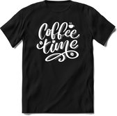 Coffee Time | Koffie Kado T-Shirt Heren - Dames | Perfect Verjaardag Cadeau Shirt | Grappige Spreuken - Zinnen - Teksten | Maat S