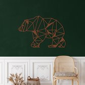 Wanddecoratie |Geometrische Beer /  Geometric Bear  decor | Metal - Wall Art | Muurdecoratie | Woonkamer |Bronze| 75x50cm