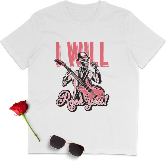 Dames en Heren T Shirt - Rock You - Wit - Maat XL