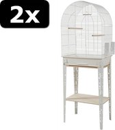 2x VOGELK PATIO+STAND WIT 144CM