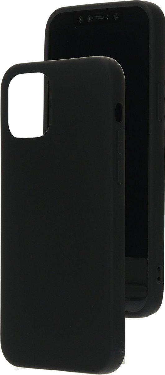 Apple iPhone 12 Hoesje - Mobiparts - Serie - Siliconen Backcover - Zwart - Hoesje Geschikt Voor Apple iPhone 12