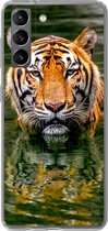 Convient pour la coque Samsung Galaxy S21 - Tigre - Water - Réflexion - Coque de téléphone en Siliconen