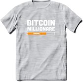 Bitcoin Miljonair Loading - Crypto T-Shirt Kleding Cadeau | Dames / Heren / Unisex | Bitcoin / Ethereum shirt | Grappig Verjaardag kado | BTC Tshirt Met Print | - Licht Grijs - Gemaleerd - S