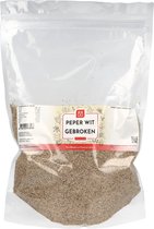 Van Beekum Specerijen - Peper wit gebroken - 1 kilo (hersluitbare stazak)