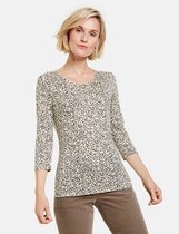 GERRY WEBER Dames Shirt met 3/4-mouwen en luipaardmotief