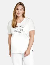 SAMOON Dames T-shirt met tekstprint GOTS