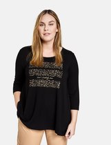 SAMOON Dames uitlopend shirt met print op de voorkant EcoVero