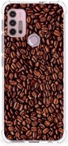 Stevige Bumper Hoesje Motorola Moto G30 | G20 | G10 Smartphone hoesje met doorzichtige rand Koffiebonen