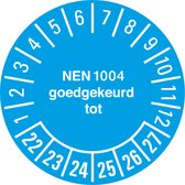 NEN 1004 keuringssticker 22-27, PVC 20 mm - 36 per kaart