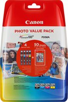 Canon Cartouche d'encre CLI-526 BK/C/M/Y + Pack économique de papiers photo