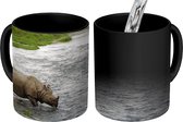 Magische Mok - Foto op Warmte Mok - Neushoorn in het water - 350 ML - Uitdeelcadeautjes