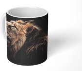 Mok - Leeuw - Zwart - Jungle - 350 ML - Beker - Uitdeelcadeautjes