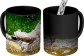 Magische Mok - Foto op Warmte Mok - Vogel - Vogelbad - Water - 350 ML - Uitdeelcadeautjes