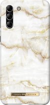iDeal of Sweden hoesje voor Galaxy S21 Plus - Hardcase Backcover - Fashion Case - Golden Pearl Marble